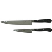 Laguiole en Aubrac Professional Stainless Fully Forged Steel Made In France Essential 2-Piece Premium Kitchen Knife Set With Ebony Wood Handles