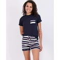 thumbnail image 5 of Real Essentials 2 Pack: Ultra Soft Women’s Pajama Set Short Sleeve and Shorts Lounge & Sleepwear (Available In Plus), 5 of 6