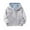 Gray, variant on Zwiiyzr 2-8Y Boys and Girls Polar Fleece Jacket Trendy Solid Color Cute Plush Thick Keep Warm Zipper Hoodie Outerwear Winter Coat Beige