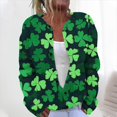 thumbnail image 2 of Jinhomg Cardigan Sweaters for Women Funny St Patrick's Day Cardigans Plus Size Comfy Long Sleeve Button Down Jackets Ladies Thin Holiday Sweater Sales Today Green M, 2 of 6