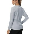 thumbnail image 2 of Women's Long Sleeve Swim Shirts Rash Guard Shirts UPF 50+ Sun Protection Quick Dry Hiking T-Shirt Athletic Workout Running Tops Shirts LightGrey XL, 2 of 6