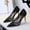 Black, variant on Women's Lace Mesh High Heels Pointed Toe Slim Party Pumps