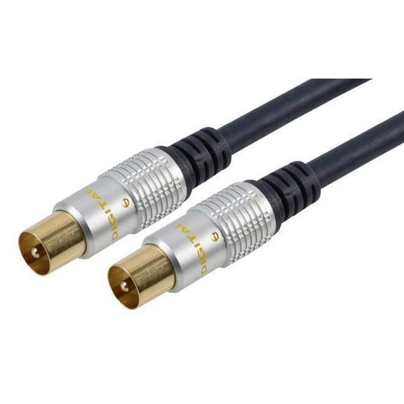 PRO SIGNAL - HQ Fly Lead Coaxial Male to Male, 1m Blue