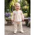 thumbnail image 4 of Cjfdfy Toddler Baby Girl Plaid Fall Outfits Lace Trim Long Sleeve Button Plaid Tops Elastic Pants Sets Soft Double Gauze Outfit Little Baby Gingham Fall Winter Outfit 0-3Y, 4 of 9