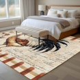 thumbnail image 4 of Vintage Rooster Area Rug 5x8 FT, Non Slip Bedroom Throw Carpet, Watercolor Spring Floral Farmhouse Animals Washable Soft Floor Carpet Non-Shedding Rug for Living Room Nursery Dorm Office, 4 of 9