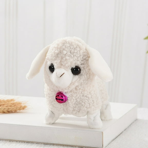 Hzrsly Interactive Walking & Hooting Lamb - 17cm, White, Polyester, Battery-Operated, Children's Electronic Pet Toy for Imaginative Play & Cuddles