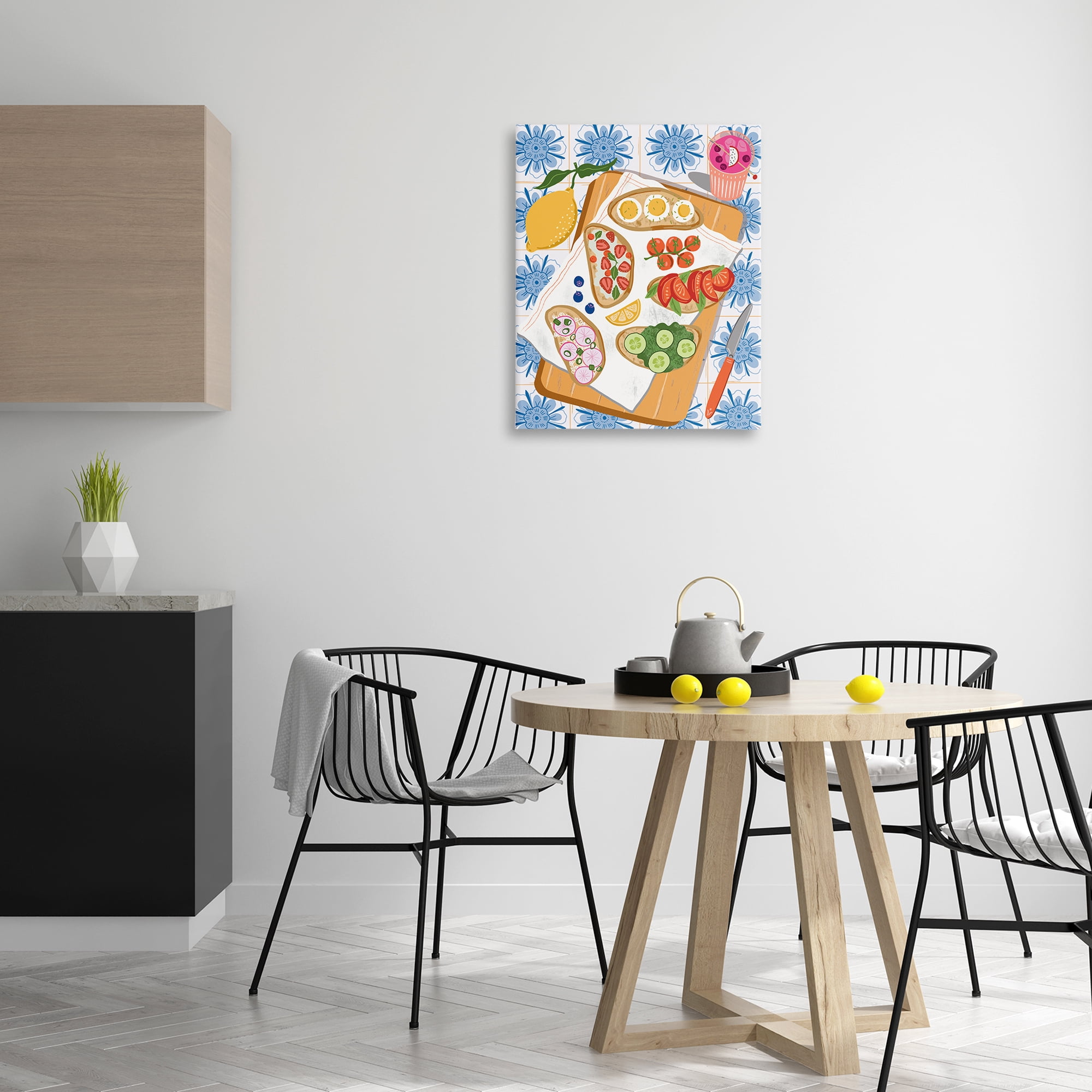 Stupell Industries Delicious Toasts on Florals Food & Beverage Painting Wrapped Canvas Art Print Wall Art, 24 x 30