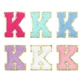 thumbnail image 1 of Parche de letras Chenille Uxcell autoadhesivo, alfabeto K, parche bordado (multicolor, paquete de 6), 1 of 6