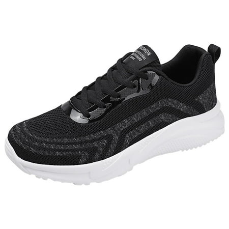 

XIAQUJ Men Sports Shoes Fashion New Pattern Colored Mesh Breathable Flat Bottom Comfortable Non Slip Lace up Shoes Sneakers for Men Black 11.5(45)