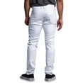 thumbnail image 3 of Victorious Men's Coated Slim Fit Moto Pants Biker Jeans - White - 30/30, 3 of 6