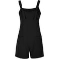 thumbnail image 5 of LEKODE Spaghetti Strap Romper Womens Rompers for Summer Jumpsuits for Women Summer Pants Sets Women 2 Piece Outfits Jumpsuits Rompers Short Romper Boho Jumpsuit Linen Sets for Women 2 Piece Black 3xl, 5 of 8