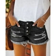 thumbnail image 2 of Pantalones cortos de mezclilla para mujer, pantalones cortos de mezclilla desgastados con borlas y botonadura recta, informales, transpirables, a la moda, para verano, 2 of 6