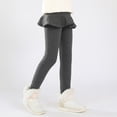 thumbnail image 5 of Miyanuby Girls Fleece Lined Leggings with Skirt Winter Warm Girls Tutu Skirt Pants Gray+Brown 3-11Y, 5 of 8