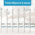 thumbnail image 1 of Sewing Machine Needles, 60Pcs Universal Ballpoint Sewing Machine Needles Sewing Machine Accessories for Denim Jeans, 1 of 7