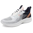 thumbnail image 1 of Kuymtek Mocasines Informales para Hombre  Zapatos Planos Transpirables  Accesorios para Exteriores (40 Blanco Azul), 1 of 9