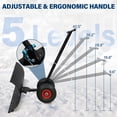 thumbnail image 5 of INTER HUT 29.1" Heavy Duty Snow Shovel with Wheels, Dual Rod Snow Pusher with Adjustable Angle & Height Ergonomic Handle, 5 of 10