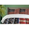 thumbnail image 4 of Ambesonne 4th of July Duvet Cover Sets, Rustic Flag Design, 2-King, Vermilion Navy Blue, 4 of 7