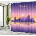 thumbnail image 4 of Ambesonne Phoenix Shower Curtain, American City Skyline Dawn, 69"Wx70"L, Pale Orange Fuchsia, 4 of 4