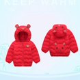thumbnail image 5 of GYRATEDREAM Toddler Baby Boy Girl Hooded Puffer Jacket Lightweight Warm Comfy Packable Down Jacket Coat Little Kids Autumn Winter Outwear Clothes Red for 1-5Y, 5 of 7