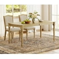 thumbnail image 2 of Set of 2 Dining Chairs with Upholstered Back & Seat, Farmhouse Kitchen Chair with Solid Wood Legs for Dining Room, Oak, 2 of 7