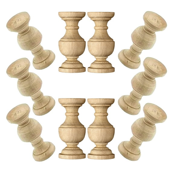 BESTYASH 10pcs Decorative Wood Spindles for Craft Projects in Solid Wood Khaki Color for Enthusiasts