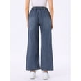 thumbnail image 3 of DARING DIVA Women's Trendy Elastic Waist Wide Legs Drawstring Jeans M Grey Blue, 3 of 6