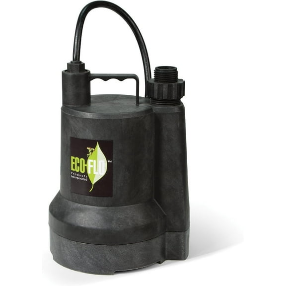 ECO-FLO Products SUP55 Manual Submersible Utility Pump, 1/4 HP, 1,980 GPH