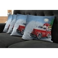 thumbnail image 5 of Ambesonne Christmas Throw Pillow Cover 4 Pack, American Truck Gifts, 16", Blue Red White, 5 of 5