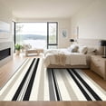 thumbnail image 3 of ODIKA 4'x6' Machine Washable Non-Slip Area Rug, Elegant Monochrome Striped with Farmhouse Aesthetic for Versatile Spaces High Traffic Rug, Black, 890014, 3 of 7
