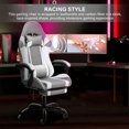 thumbnail image 3 of YSSOA White Gaming Chair with Footrest, Big and Tall Gamer Chair, Racing Style Adjustable Swivel Office Chair, Ergonomic My Lux Decor Round, 3 of 16