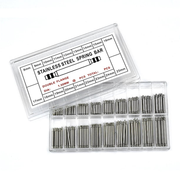 Eigraketly 360 unids/set, herramienta de reparación de pasadores de correa de reloj portátil, barras de resorte con caja de almacenamiento, Kits y herramientas de reparación de relojes