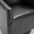 thumbnail image 3 of Comfort Pointe Gaven Black Faux Leather Wood Base Swivel Accent Chair, 3 of 8