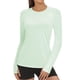 thumbnail image 1 of Camisa solar Rash Guard AURUZA UPF50+ para mujer, manga larga, verde claro, 1 of 6