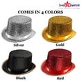 thumbnail image 3 of Sombrero de Copa Dress Up America Esmoquin Brillante Adulto Rojo, 3 of 6