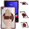 thumbnail image 2 of ELEHOLD Rugged Case For  Samsung Galaxy Tab A9+ 11Inch, Full Protection Transparent 360° Rotating Stand Cover, with Silicone Wrist Strap, Shoulder Strap,Chocolate, 2 of 12