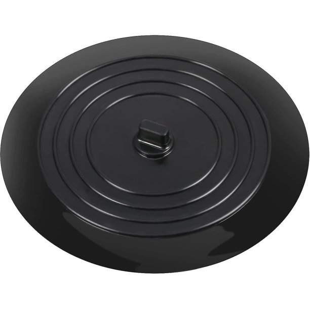 Tapón de drenaje de silicona para bañera de 6 pulgadas para cocinas, baños y lavanderías (negro, 1)