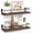 Brown, variant on Bathroom Shelves, Black Floating Wall Shelf Organizer Over Toilet Storage with 2 Shelves