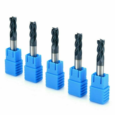

5PC 6mm Shank Tungsten Carbide 4 Flute End Mill CNC Milling Cutter HRC45 TIALN~