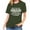Army Green, variant on Women's Summer T Shirts Letter Print Crew Neck Short Sleeve Graphic Basic Tee Casual Loose Fit Going out Tops (3XL, Army Green)
