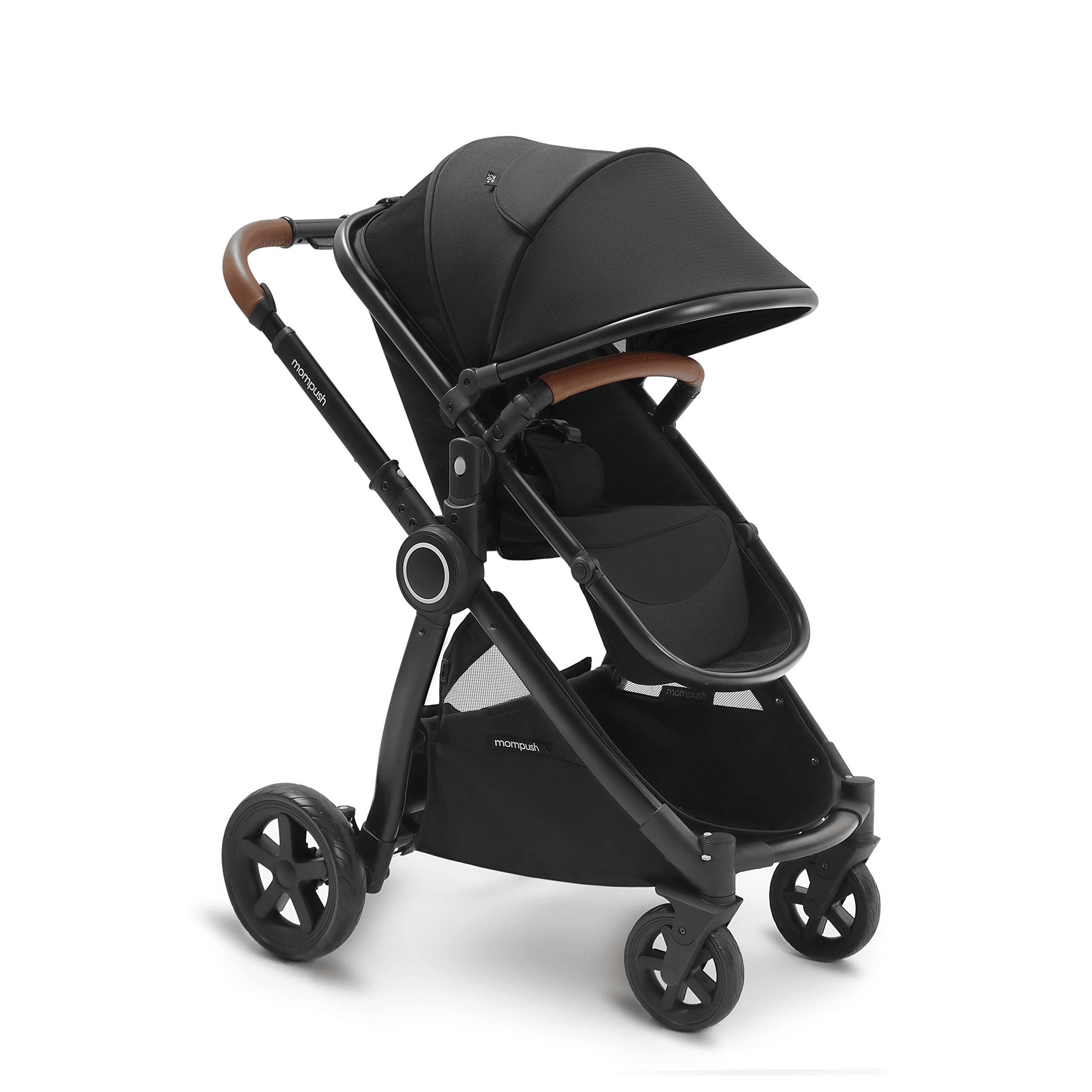 Mompush Ultimate2 Premium Baby Stroller with Bassinet, Black