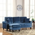 Madison Home Traditional Small Space Velvet Sectional Sofa with