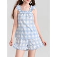 thumbnail image 5 of ZAXARRA Women Summer 2 Piece Pajamas Set Sleeveless Sleepwear Cute Tank Top Shorts Pjs Set Soft Loungewear Sleep Clothes, 5 of 9