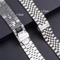 thumbnail image 3 of Men Stainless Steel Band for Apple Watch Series 11/10/9/8/7/SE, Ultra 3/Ultra 2 (49mm 46mm 45mm 44mm 42mm), Metal Link Bracelet with Butterfly Clasp, 3 of 6