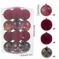 thumbnail image 3 of Christmas Ornaments Set of 16, 6.11" Red Velvet Balls with Hand Painted Designs,Emerald Green Elegant Christmas Tree Decorations in Gift Box, 3 of 7