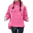 thumbnail image 2 of Chaqueta Acolchada Oversize para Mujer, Estilo Dolman, con Capucha, Larga, Cálida y Estilo Top Polvo Brillante XXXL, 2 of 8