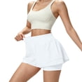 thumbnail image 5 of Dwellite Running Shorts for Women High Waisted Quick Dry Butterfly Flowy Athletic Gym Yoga with Pockets White S, 5 of 5