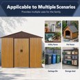 thumbnail image 6 of CarButler 8x4ft Metal Outdoor Storage Shed with Lockable Sliding Doors for Garden Backyard Patio Lawn Coffee, 6 of 7