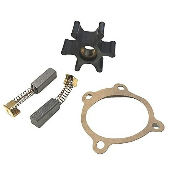 Utility Pump Replacement Impeller, Carbon Brush Set and Gasket for Maresh Products Water Transfer pump MP Mini (Impeller Carbon Brush Kit)