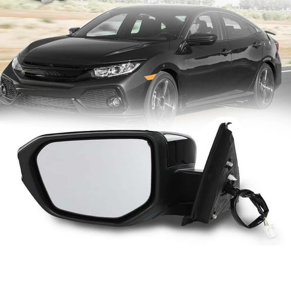 Mirror Assembly For Honda Civic 2016-2021 Left Driver Side Manual Fold Black LH