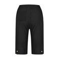 thumbnail image 5 of HKYNLAG Linen Bermuda Shorts for Women Knee Length Lightweight Capri Pants Summer High Waisted Cotton Shorts with Pockets Black L, 5 of 5